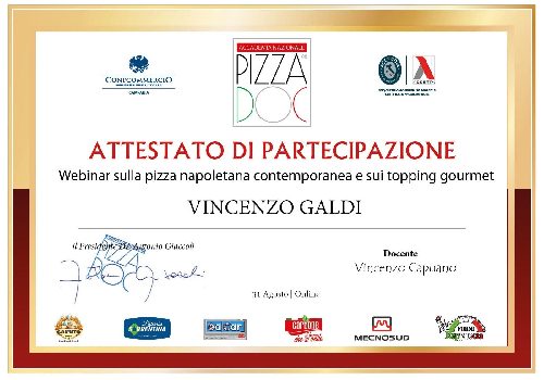 "Webinar sulla pizza napoletana contemporanea e sui topping gourmet" 31 Agosto 2020